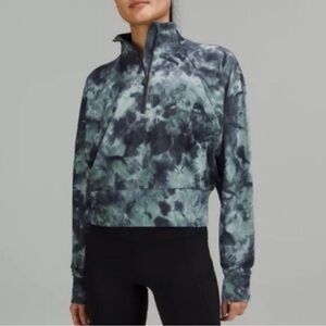 lululemon athletica Tie-Dye Crop Jacket in Teal and Black